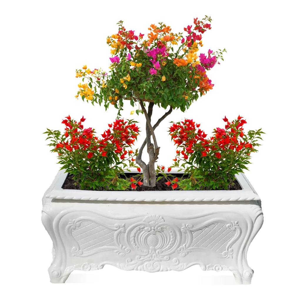 GRP DECOREX 102/B White Large Rectangle Planter