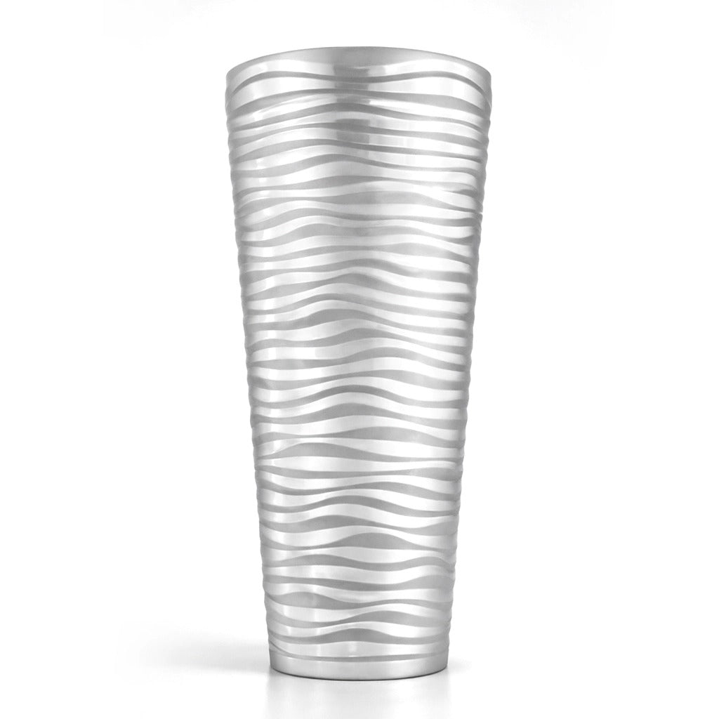 Fiber waves pot metallic finish