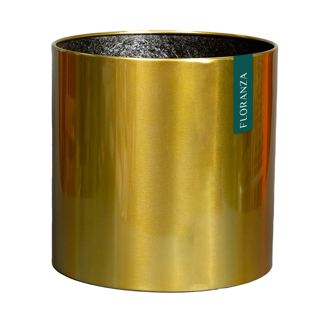 CML ROUND STAINLESS STEEL PLANTER GOLD FINISH