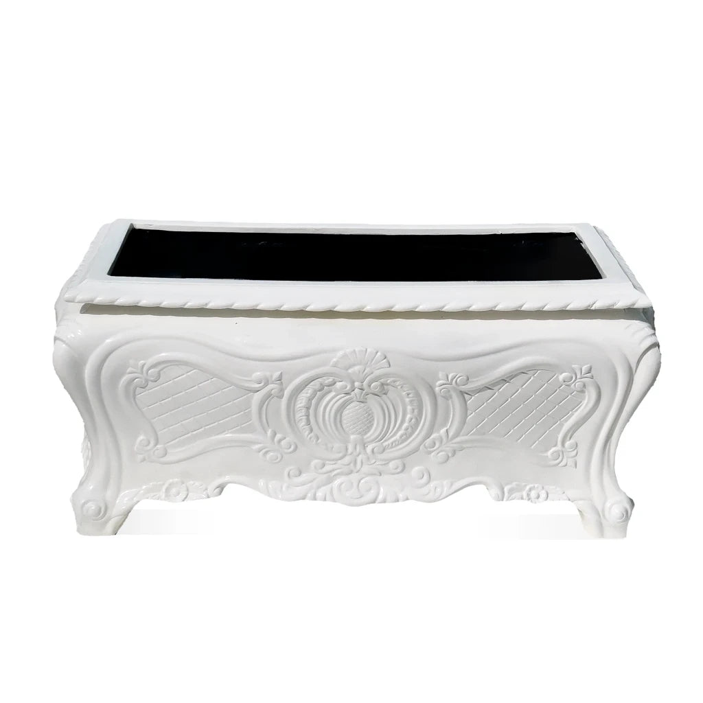 GRP DECOREX 102/B  White Large Rectangle Planter