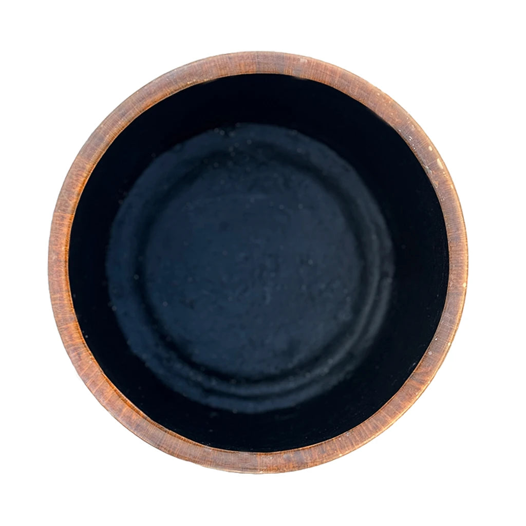 ROUND WOODERN DESIGN FIBER PLANTER