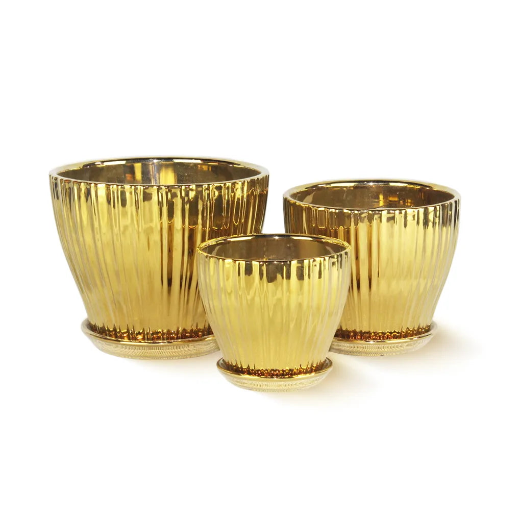 CERAMIC PLANTER 241-T-G DEEP GOLD