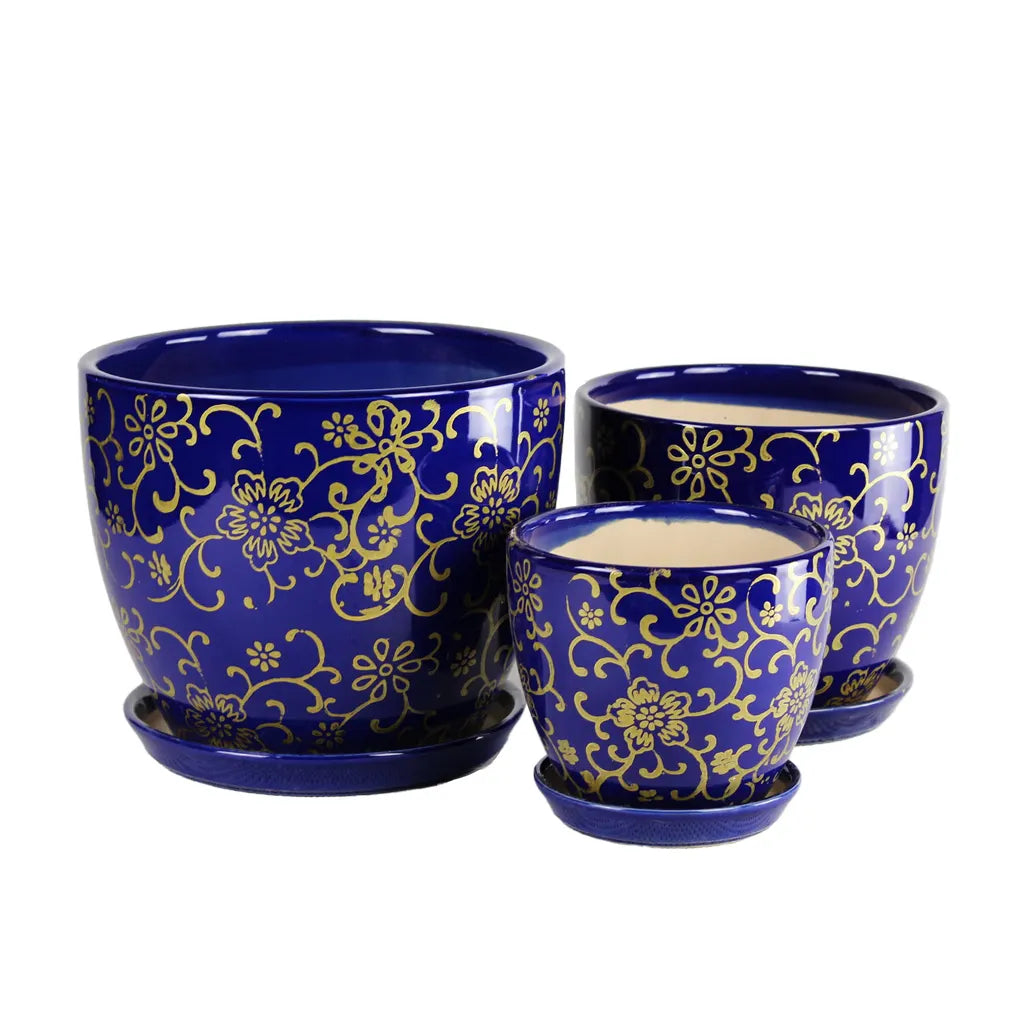 CERAMIC PLANTER 101G-DF BLUE