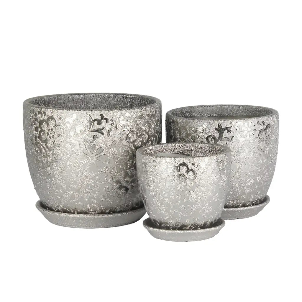 CERAMIC PLANTER 101T-SFG2 SILVER