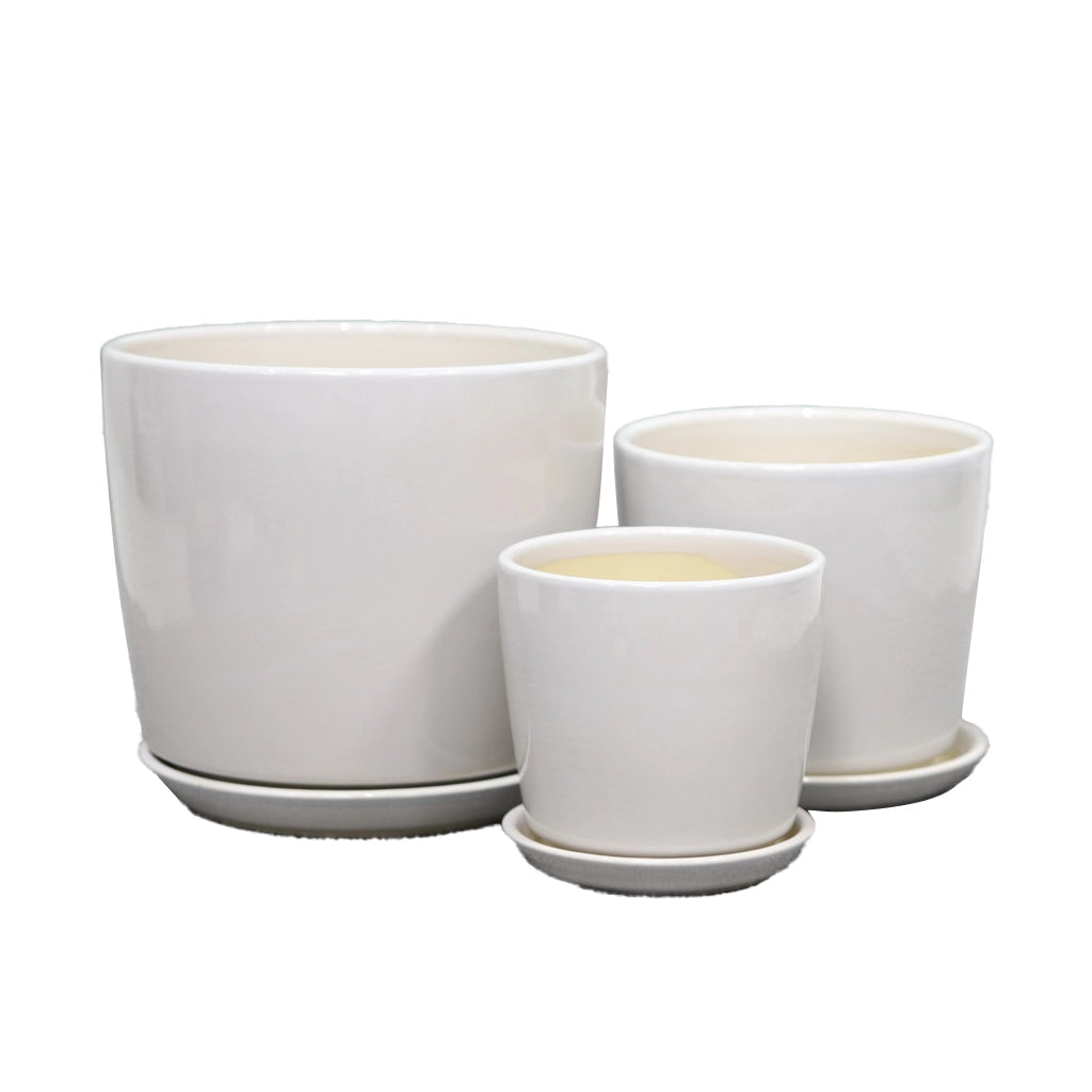 CERAMIC PLANTER 030C- GLOSSY WHITE