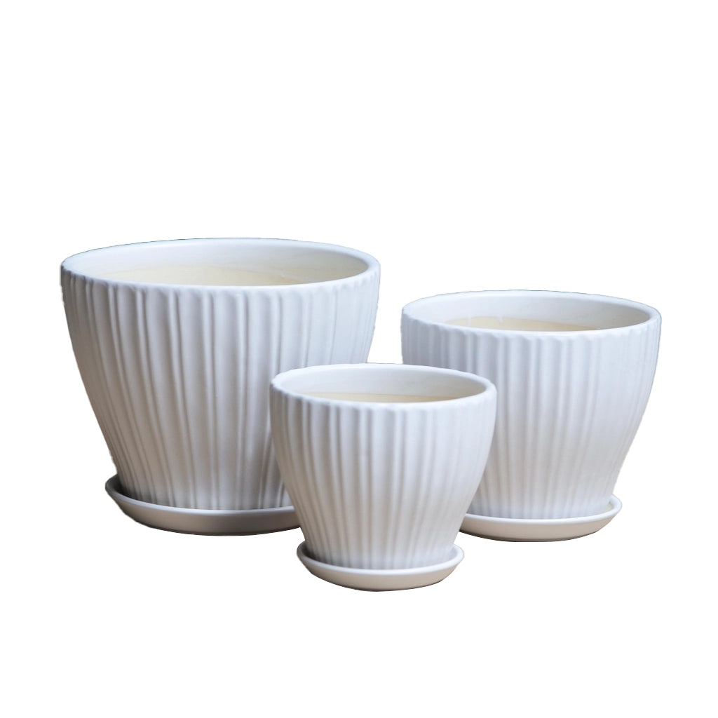 CERAMIC PLANTER 241C-MW DEEP WHITE