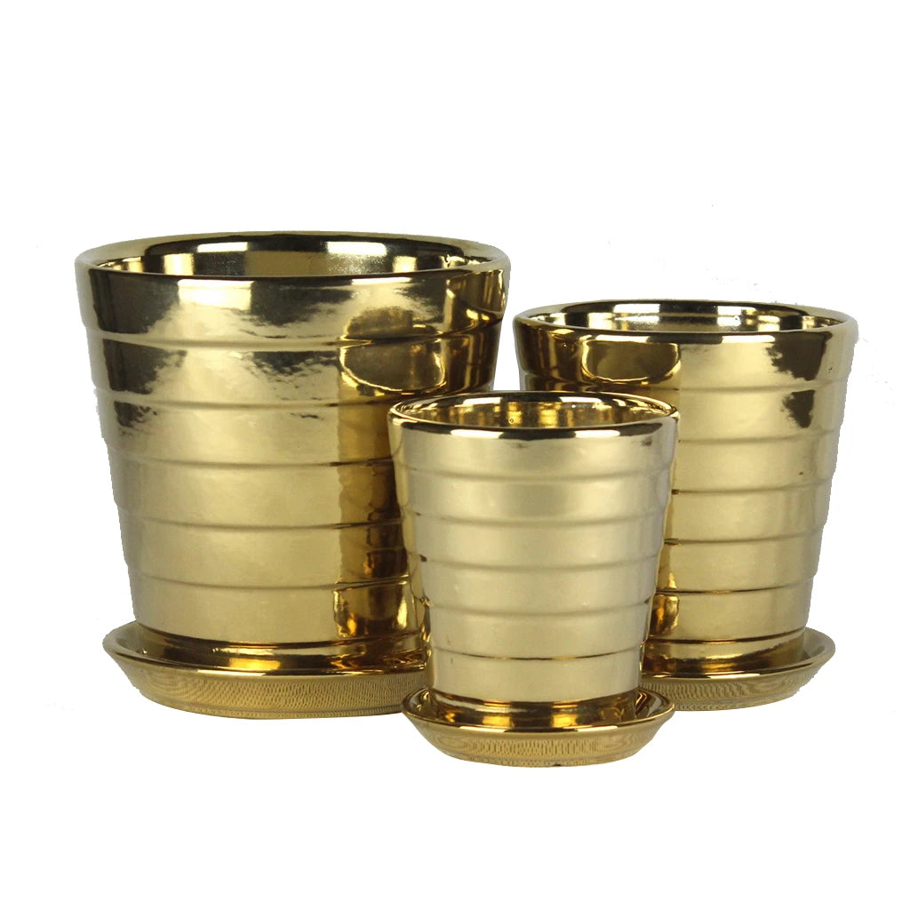 CERAMIC PLANTER GOLD- 002T-G