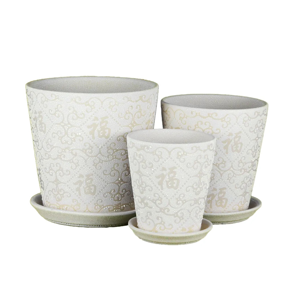 CERAMIC PLANTER WHITE 001P-FU