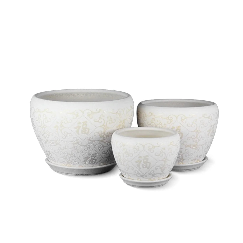 OFF WHITE CERAMIC POT 201P-S1C