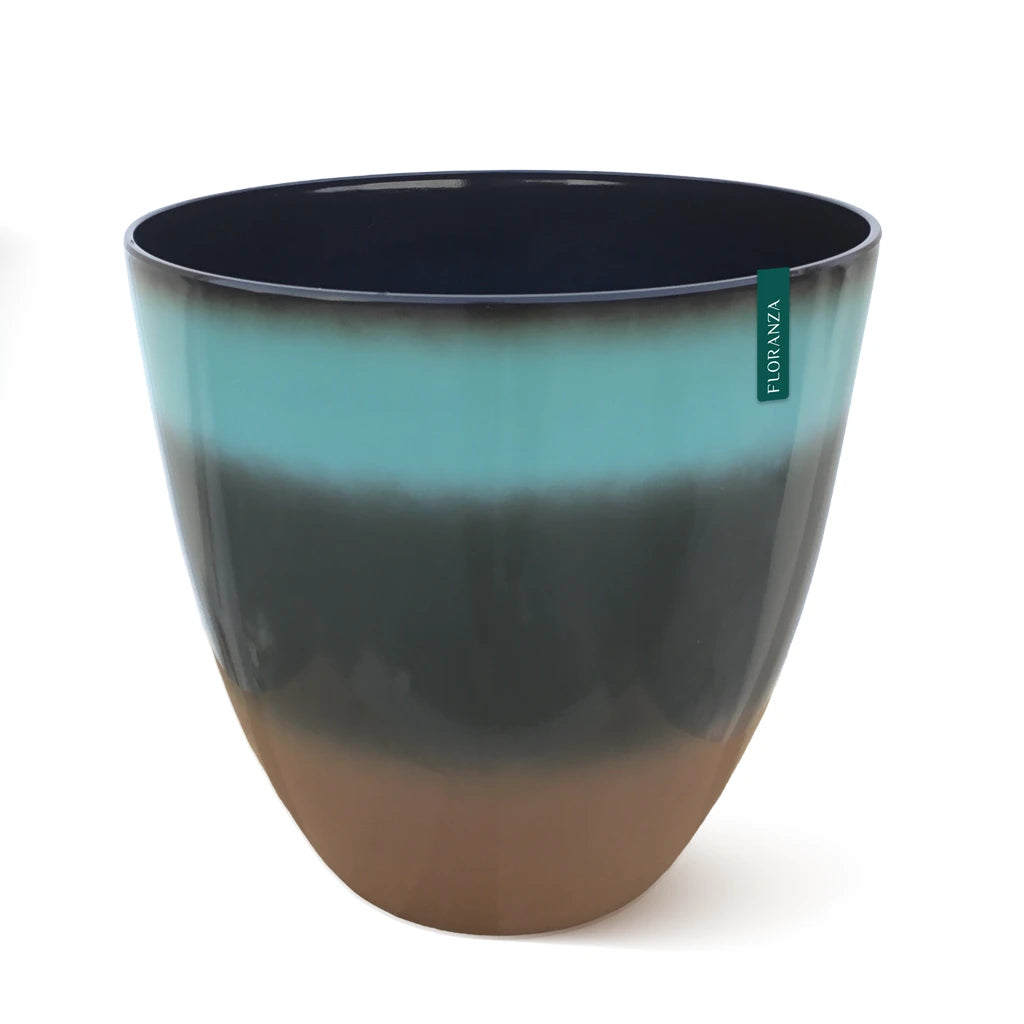 Colour gradient plastic pot