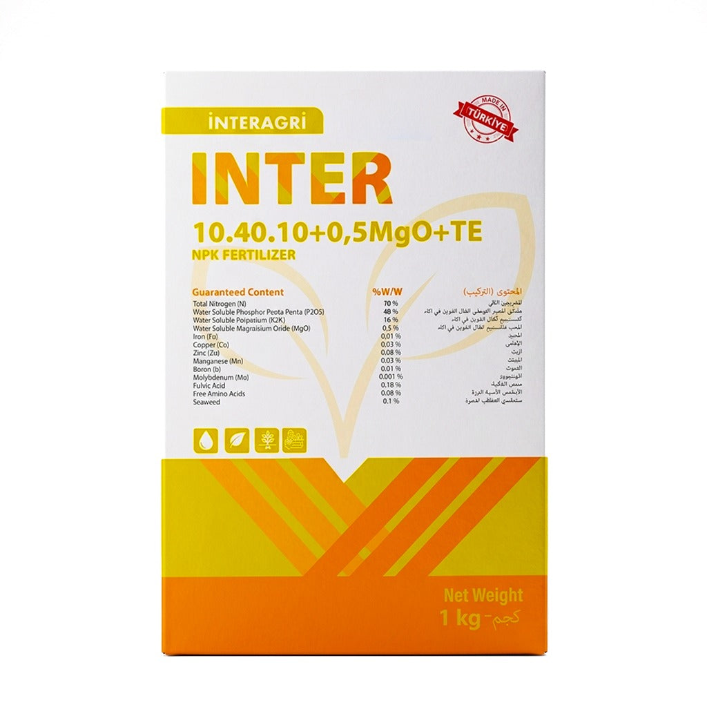 INTER- 10.40.10+0, 5 MgO+ TE NPK FERTILIZER -1 Kg
