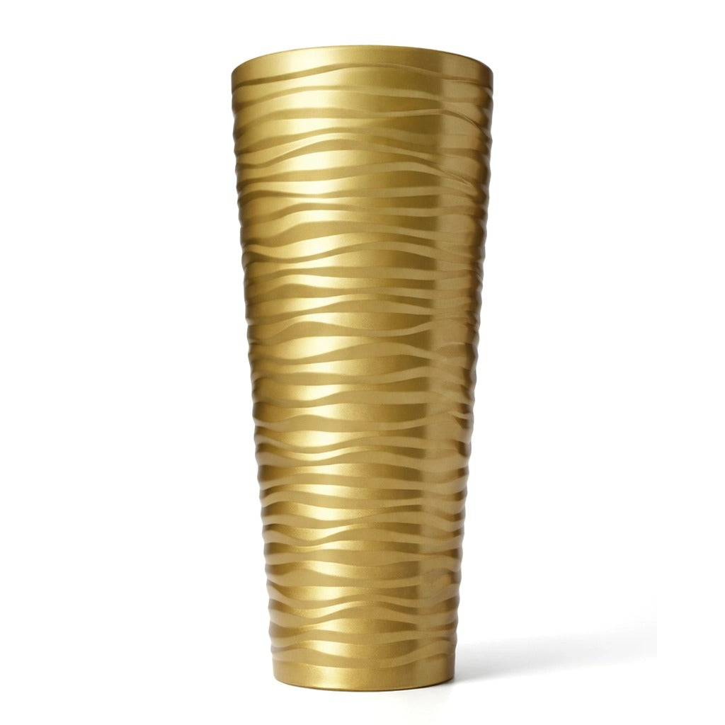 Fiber waves pot metallic finish