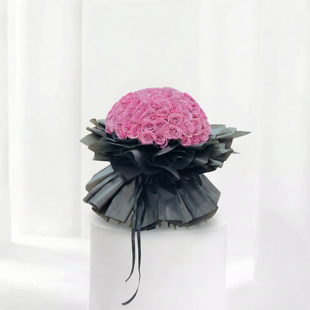 Luxury Pink Rose Dome Bouquet