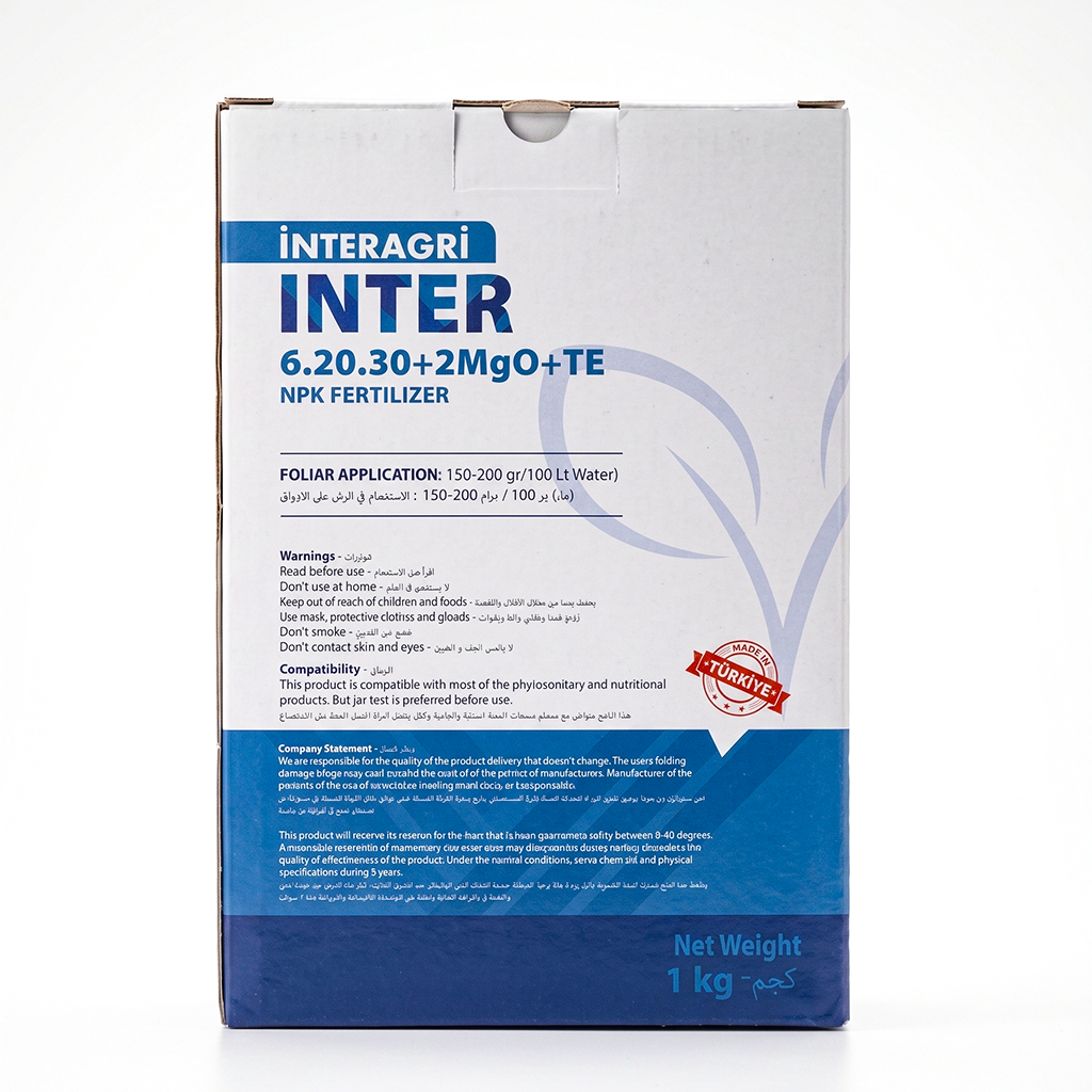 INTER 6.20.30+ 2 MgO+ TE NPK FERTILIZER- 1 Kg