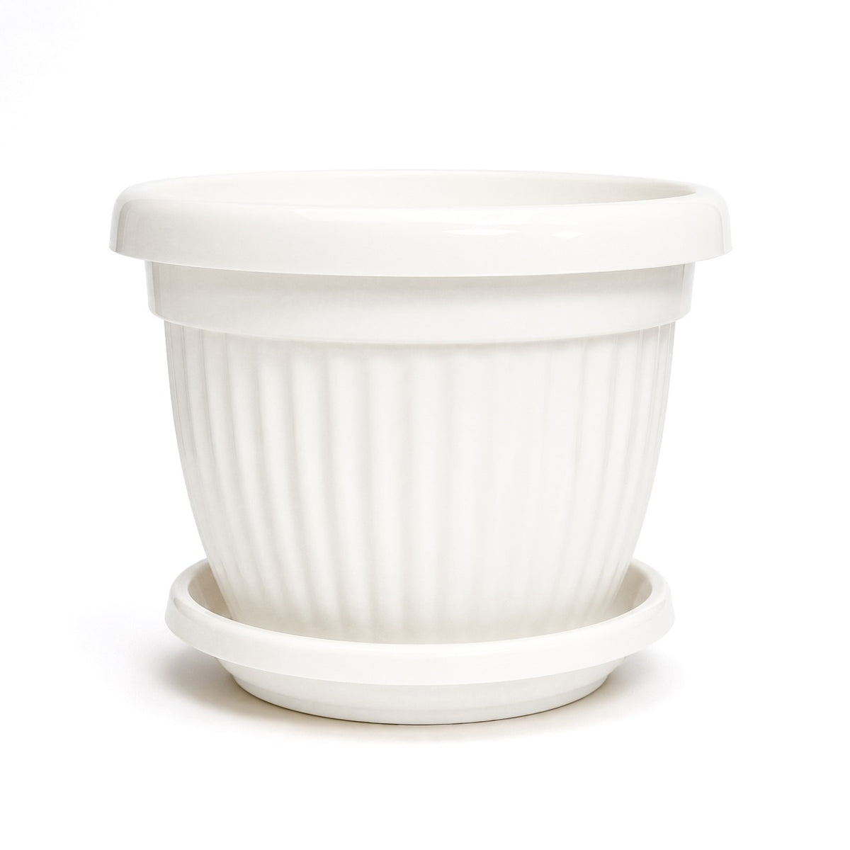 Plastic plant pot white colour